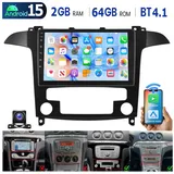 ESSGOO DAB+ Für Ford S-Max 2007-15 Android 15 Autoradio Carplay GPS Navi RDS Autoradio (Digitalradio (DAB), 4+64GB(optional), RDS, AM, FM, Carplay Android Auto Bluetooth EQ USB GPS Navi WIFI Touchscreen) schwarz
