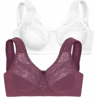 PETITE FLEUR Entlastungs-BH Damen burgund+weiß Gr.80F