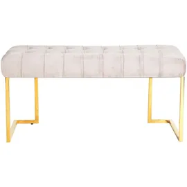 Kayoom Hockerbank, Taupe, Gold, Metall, Kunststoff, 47x48x100 cm, Bsci, Esszimmer, Bänke, Sitzbänke
