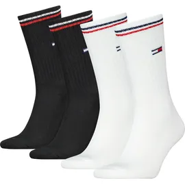 Tommy Hilfiger TH UNI TJ SOCK 4P Iconic Socken 4er Pack Schwarz/Weiß 35-38
