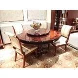 Runder Esszimmer Rund Tisch Holz Tische Runde Klassische Barock Rokoko Möbel Neu - Braun