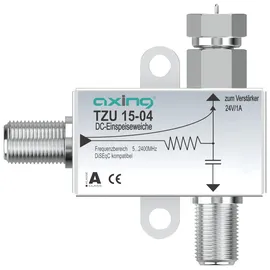 Axing TZU 15-04 Stromeinspeiseweiche zum Fern-Speisen von Multischaltern 5-2400 MHz, max. 18V, Metall