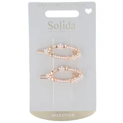 Haarclip Blume gold 2 Stück