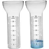 BEAHING 2pcs Regenmesser Ersatzrohr, 35 mm trichterförmige Regenmessgeräte Glas Regenmesser Ersatzrohr für Gartenhof