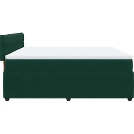 vidaXL Boxspringbett 200 x 200 cm Dunkelgrün