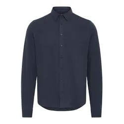 Langarmhemd CASUAL FRIDAY "Langarmhemd CFARKAN", Herren, Gr. L, N-Gr, blau (schwarz navy melange), Obermaterial: 100% Baumwolle CO., Hemden