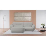BeType Ecksofa "Be Fluffy", silber (silber grau), B:269cm H:87cm T:184cm, 100% Polyester, Sofas, Ecksofa, Softes Sitzgefühl, moderne Kedernaht, hochwertiger Bezug