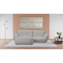 BeType Ecksofa "Be Fluffy", silber (silber grau), B:269cm H:87cm T:184cm, 100% Polyester, Sofas, Ecksofa, Softes Sitzgefühl, moderne Kedernaht, hochwertiger Bezug