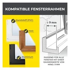 EasyMaxx Fliegengitter mit Pollenschutz 150 x 130 cm Grau