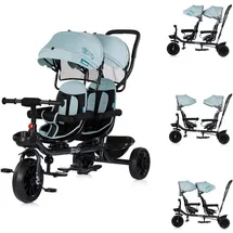 Chipolino Dreirad Hip Hop, zwei Kinder, bis 40 kg, Sitze 360° drehbar hellblau