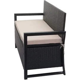 Mendler HWC-F39 2er Sitzbank 120 x 60 x 85 cm Beige