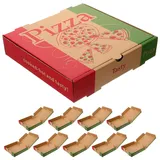 Cabilock 10St Pizzaschachtel Mini-Pizzakartons Pizzakartons aus Wellpappe pizzabox wrapping paper auspacken aufbewahrungskorb Partygeschenkboxen Pizzabehälter einzel Aufbewahrungskiste