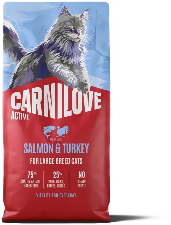Carnilove Active Cat Lachs & Pute für ausgewachsene Katzen großer Rassen, 6kg