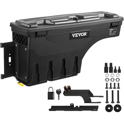 VEVOR Lkw-Ladeflächen-Aufbewahrungsbox, Abschließbarer Schwenkkoffer, 25 L ABS-Radkasten-Werkzeugkasten, Wasserdicht & Langlebig, Kompatibel mit Ford F-150 2015–2021, Lkw-Ladefläche Aufbewahrungsbox