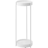 Yamazaki 4366 TOWER 2~Tiered Plant Stand with Caster, white, Steel / Polypropylene / Nylon, 25 x 26.5 x 70 cm