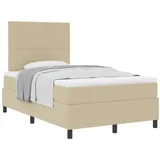 vidaXL Boxspringbett mit Matratze Grün Grau Kleines Doppel Cord-Stoff