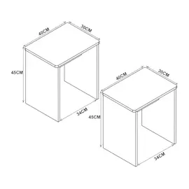 VCM 2er Set Sitzhocker Fußablage Beistelltisch Esal