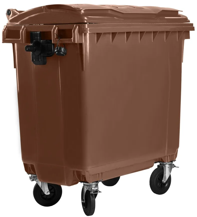 Hardwex Müllcontainer 770 l Braun mit Flachdeckel