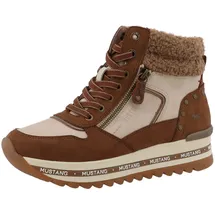 Mustang Damen Stiefelette sportliche Plateau-Sohle 15M0312003, Größe:38 EU, Farbe:Braun