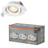 Osram Einbaustrahler 3er Set (4,9W 2700K 36° Weiß Aluminium/Kunststoff)