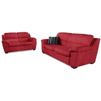 COTTA Sitzgruppe, (Set, 2 tlg.), Garnitur: 2-Sitzer und 2,5-Sitzer Luxus-Microfaser rot Sitzgruppe Couchgarnituren Sets Sofas Couches Wohnzimmer