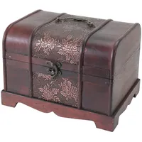 HMF 6411-130 Schatztruhe aus Holz 30 x 23 x 21 cm 1-tlg. braun