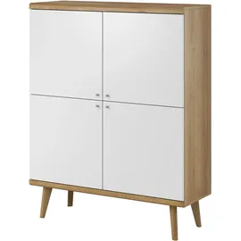 Home Affaire Highboard Merle 107 x 134 x 40 cm Eiche Riviera / Weiß matt