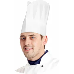 10x Kochmütze aus Papier weiß