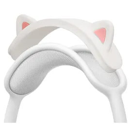 kwmobile Katzenohren Kopfband Abdeckung kompatibel mit Apple AirPods Max - Cat Ear Stirnband Polster - Kopfhörer Aufsatz in Weiß Pink