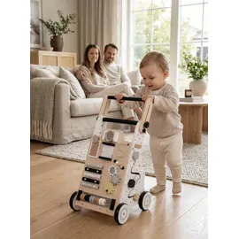 KiddyMoon Lauflernwagen schwarz/weiß