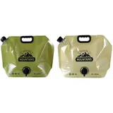 8L 2Pcs Faltbarer Wasserkanister mit hahn, Wassersack, Wasserbehälter Tragbar faltbare trinkflasche, faltbare wasserflasche BPA-frei Wasserbeutel für Camping, Wandern und Wasserspeicherung zu Hause
