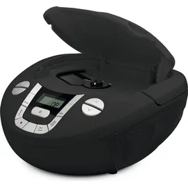 TechniSat Viola CD-1 - tragbarer Stereo CD-Player, Boombox mit praktischem Tragegriff (Radio für Kinder, UKW Radiotuner, Bluetooth-Empfang, 2 x 1 W RMS-Leistung, Netz- und Batteriebetrieb) schwarz