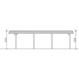 SKANHOLZ Carport Wendland 3,62 x 8,70 m nussbaum inkl. Pfostenanker