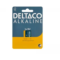 Deltaco 9V/6LR61 Alkalische Batterie 1er-Pack