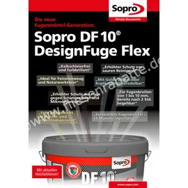 SOPRO BAUCHEMIE DesignFuge Flex DF10 Fugenmörtel 1 kg Eimer Grau