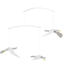 Flensted Mobiles - Soaring Seagulls Mobile, weiß / gelb