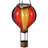 Bonetti Solarleuchte Kunststoff 46,5 cm inkl. Metallkette schwarz/rot