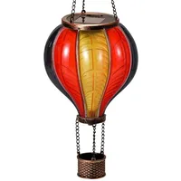 Bonetti Solarleuchte Kunststoff 46,5 cm inkl. Metallkette schwarz/rot