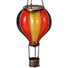 Bonetti Solarleuchte Kunststoff 46,5 cm inkl. Metallkette schwarz/rot