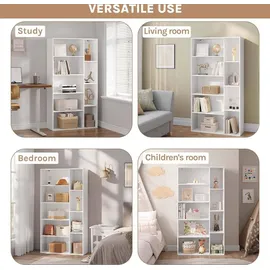 EUGAD Bücherregal 80 x 150 x 30 cm Weiß