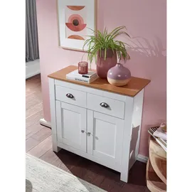 Wohnling Sideboard 79 x 81 x 34,5 cm Weiß / Eiche