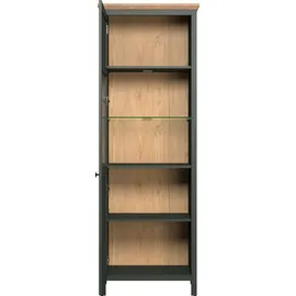 trendteam Vitrine Stanton 69 x 39 x 198 cm Tannengrün/Eiche