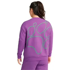 Jack Wolfskin Celebrate The Paw Crewneck Sweatshirt - Paw Foxglove - L