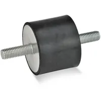 Ganter norm Ganter Normelemente GN 351-50-40-M10-SS-55 351-50-40-M10-SS-55-Gummipuffer, schwarz, Gewinde: