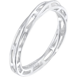 Elli PREMIUM Bandring Gedreht Ketten Design 925 Silber rhodiniert 52 Damen 