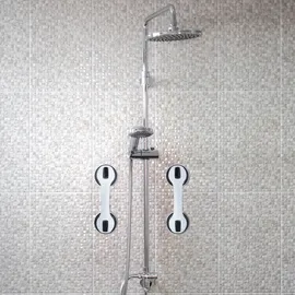 Relaxdays Haltegriff mit Saugnapf 2er Set Dusche Wanne 70 kg schwarz/weiß