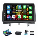 ESSGOO Für RENAULT CLIO MK3 2005-2014 Autoradio NAVI Autoradio (Digitalradio (DAB), RDS, FM, AM, Carplay Android Auto Bluetooth EQ USB GPS Navi WIFI IPS Touchscreen)