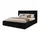 marpur Polsterbett ALMA mit Kopfteil, 200 x 200 cm, Doppelbett mit Bettkasten und Lattenrost aus Holz, Velourstoff: Schwarz - Schwarz