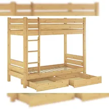 Erst-Holz Etagenbett f. Erwachsene 90x200 Nische 100 cm mit 2 Rollroste und 2 Bettkästen 60.16-09 S2