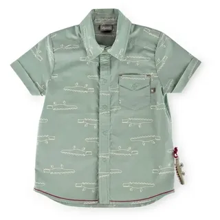 Sigikid Langarmhemd Kinderhemd Batist Hemd Happy Crocodile für Kinder (1-tlg) grün 98